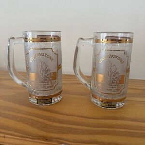 2 Vintage glass mugs Yellowstone